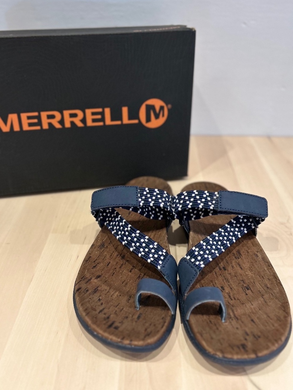 Merrell Around Town Sun Vue Thong Woven Sandal Navy